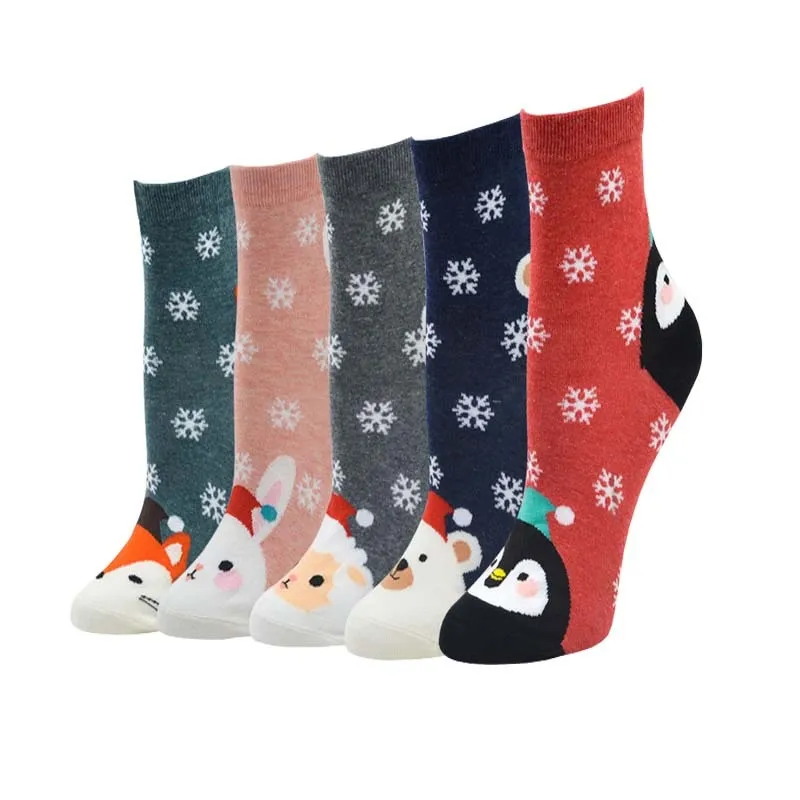 5Pairs/Lot Colorful Cartoon Patterned Design Short Socks For Women