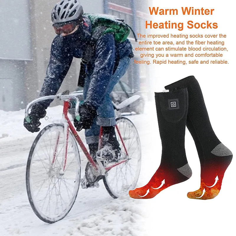 Battery Powered Heated Socks for Men Women Winter Warm Cotton Socks