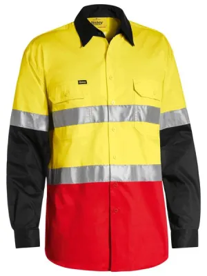Bisley Taped Hi Vis Cool Lightweight Shirt - Long Sleeve Shirt-(BS6697T)