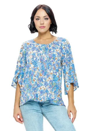 Blue Blouse Floral Multicolor