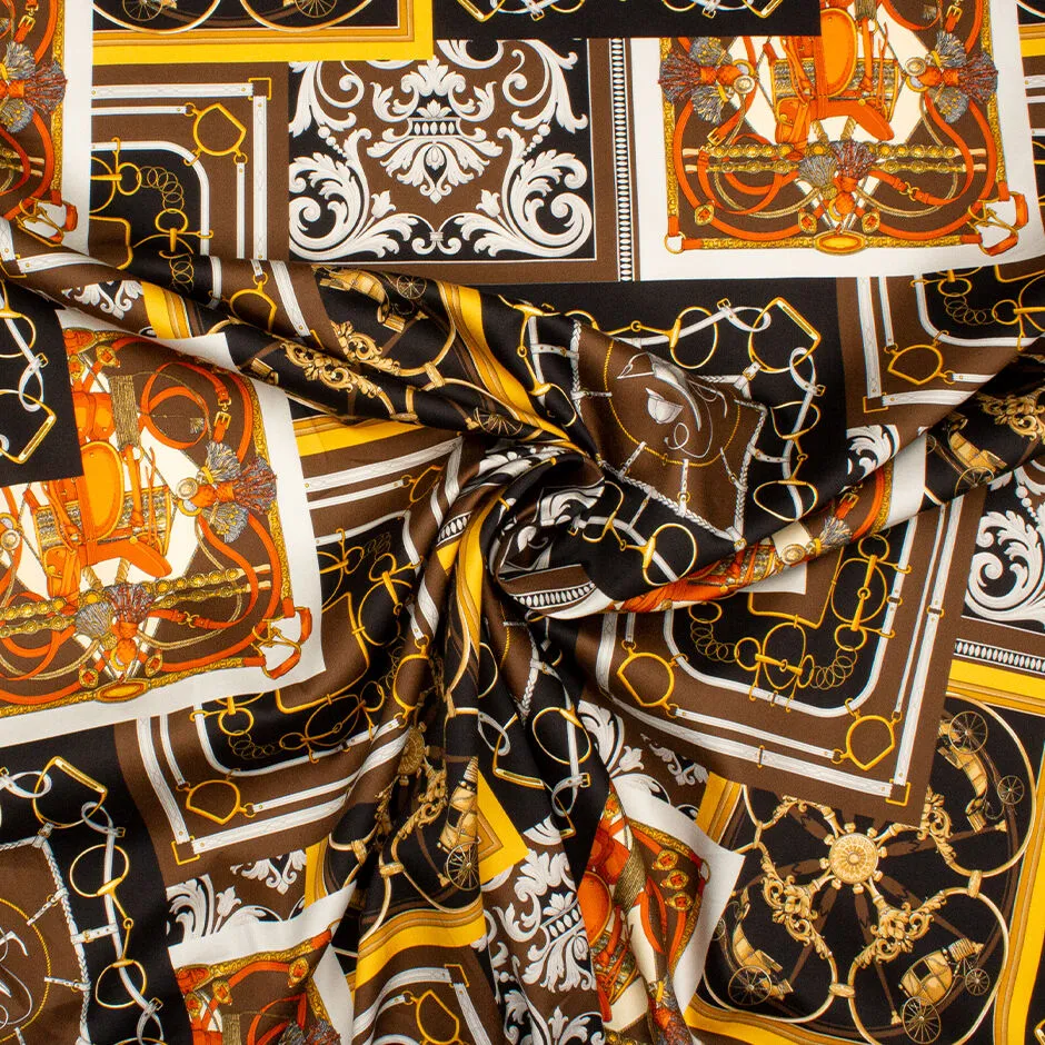 Brown Patchwork Printed Luxury Cotton