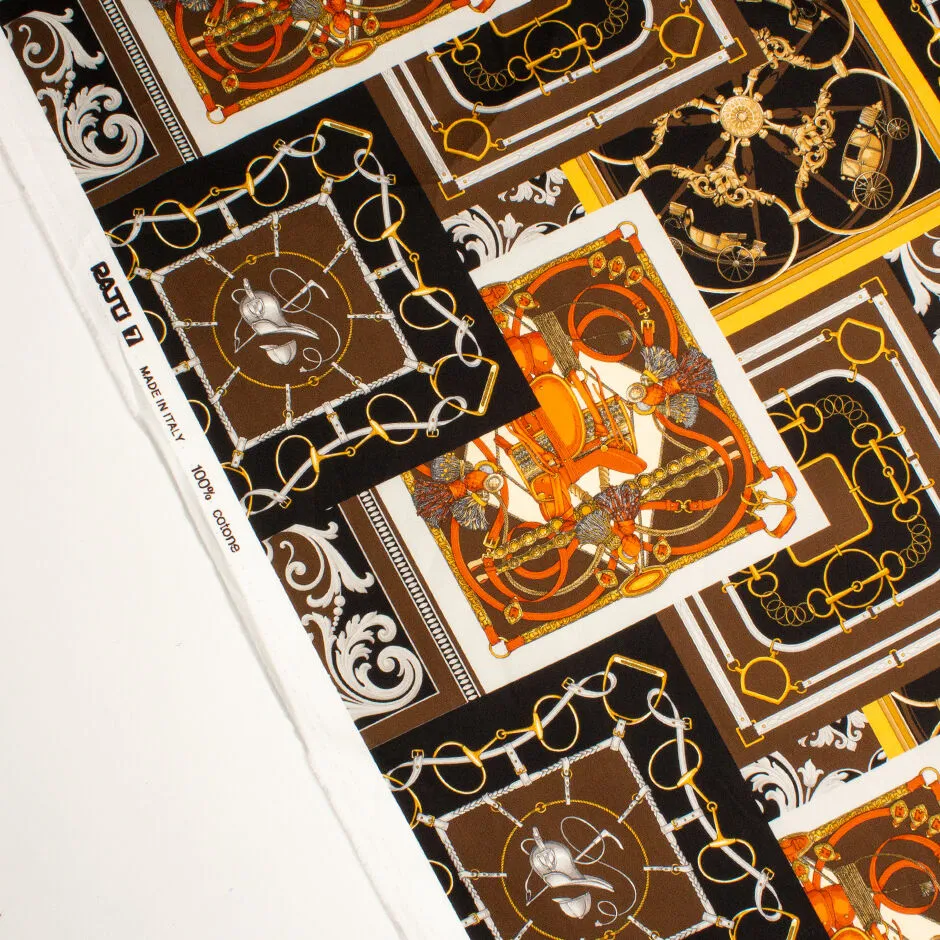 Brown Patchwork Printed Luxury Cotton