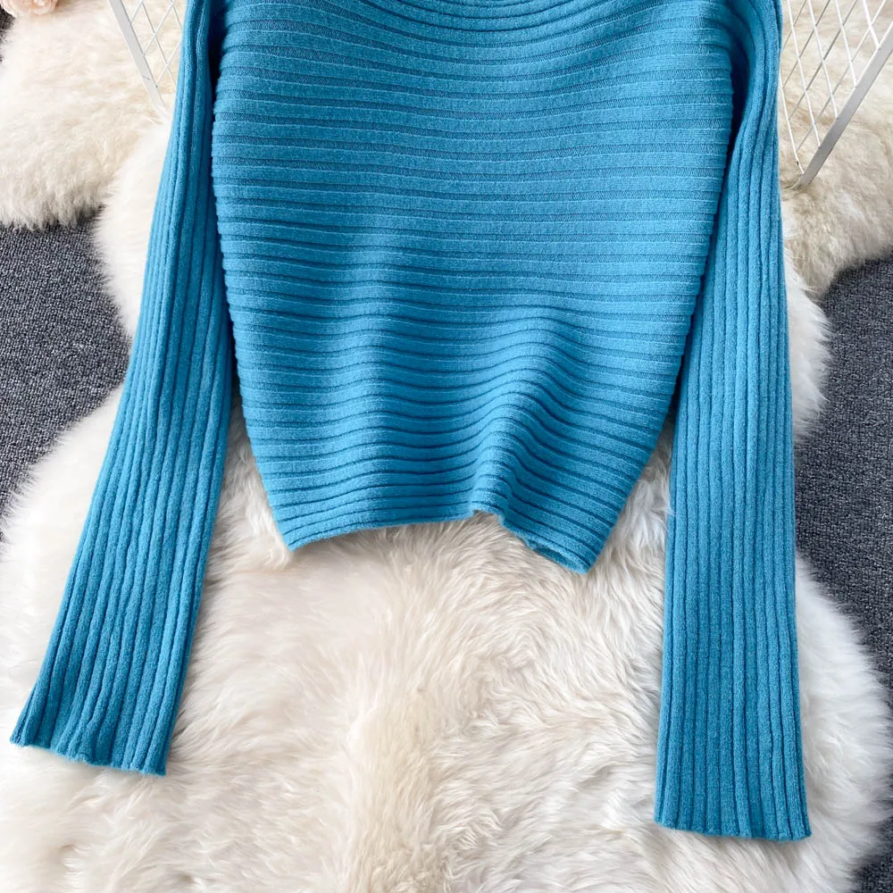 Chic Jersey&Halter V-neck Dress 2Pcs