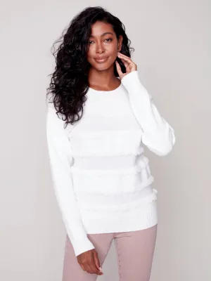 Crewneck with Fringe All Over Sweater