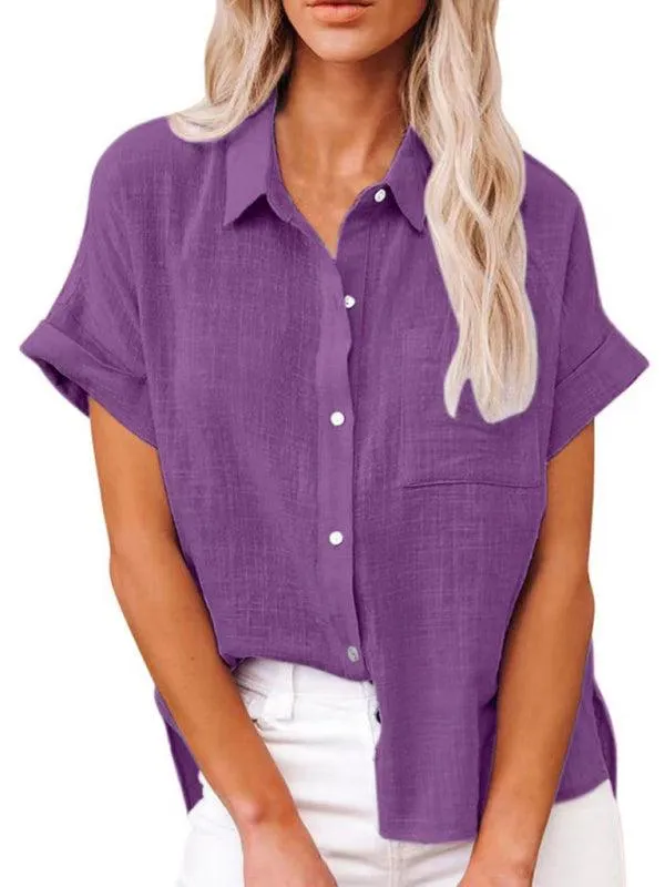 Elegant Dolman Sleeve Button-up Blouse for Women: Effortless Luxury and Style by Jakoto