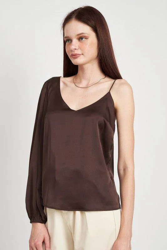 Emory Park | One Shoulder Blouse With Spaghetti Strap