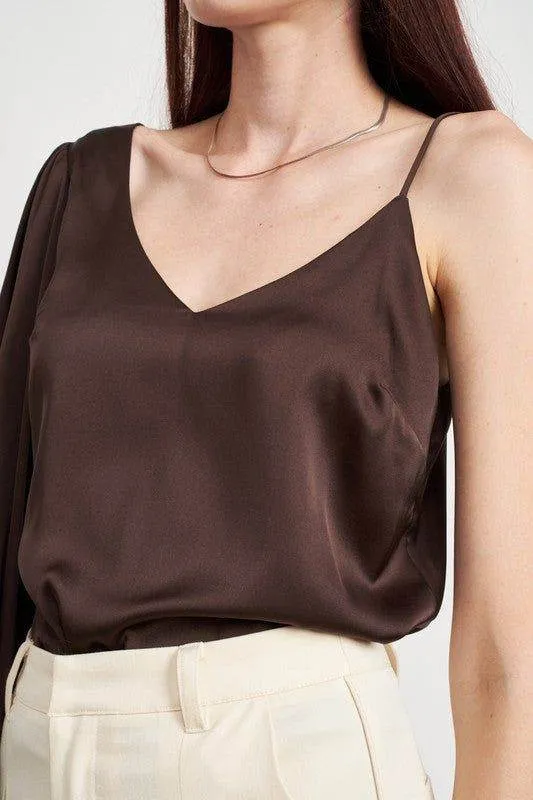 Emory Park | One Shoulder Blouse With Spaghetti Strap