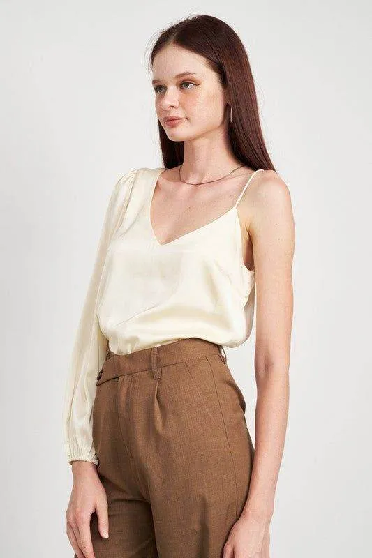 Emory Park | One Shoulder Blouse With Spaghetti Strap