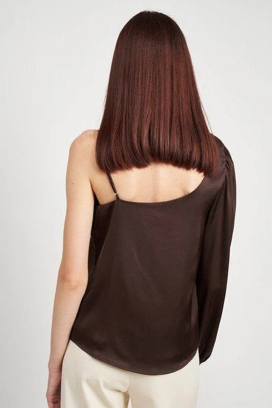 Emory Park | One Shoulder Blouse With Spaghetti Strap