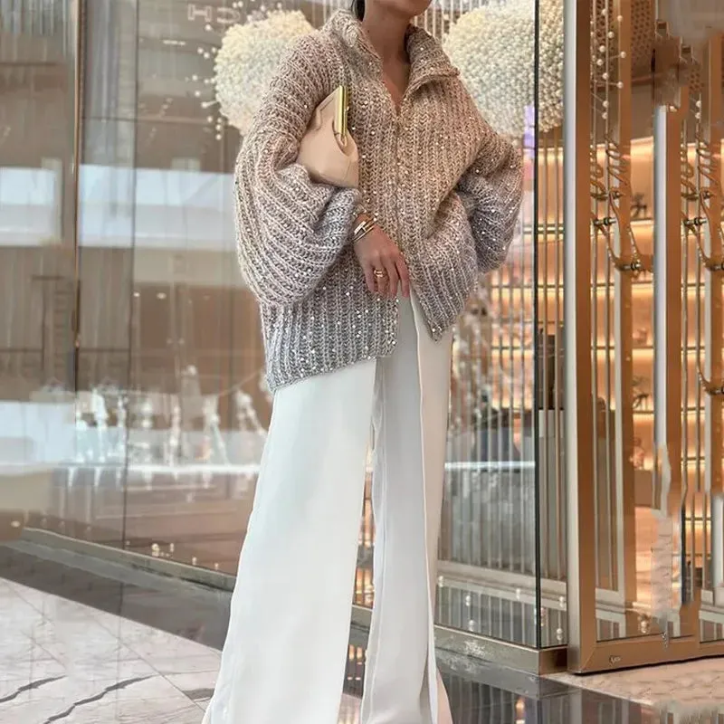 Esmaranza - Knitted cardigan with sequins