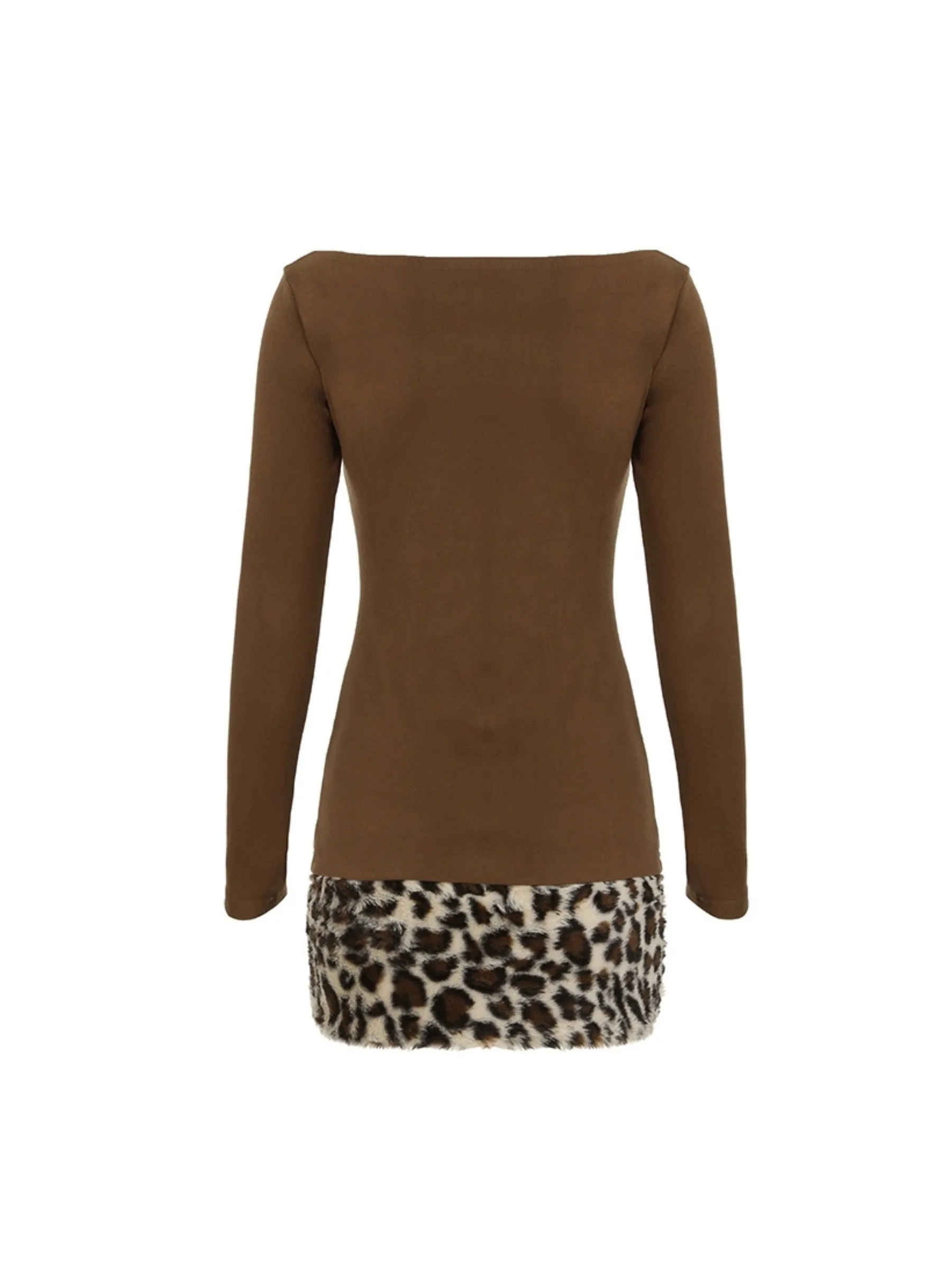 Felicia Leopard Hem Bodycon Dress