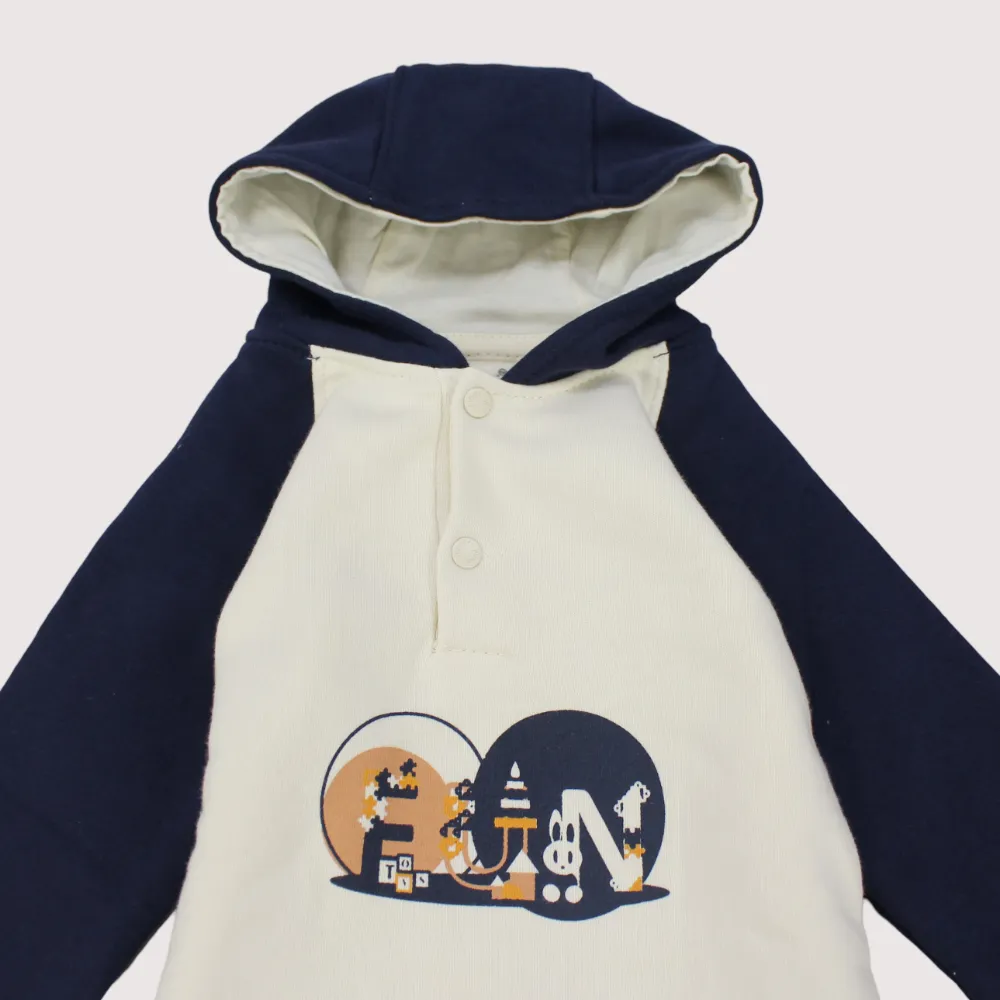 Fun Long-Sleeved Hooded Footless Onesie