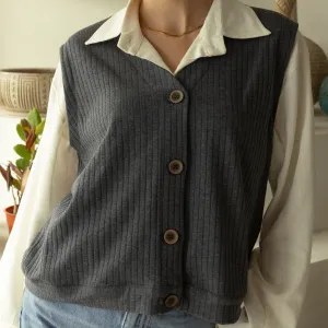 Grey Cable Knit Vest