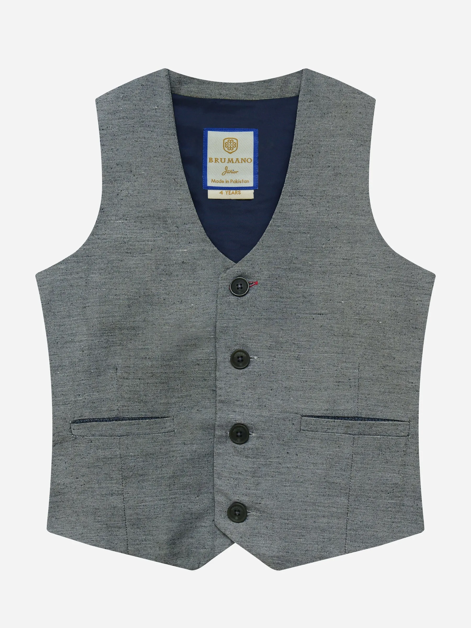Grey Chambray Suit Waistcoat