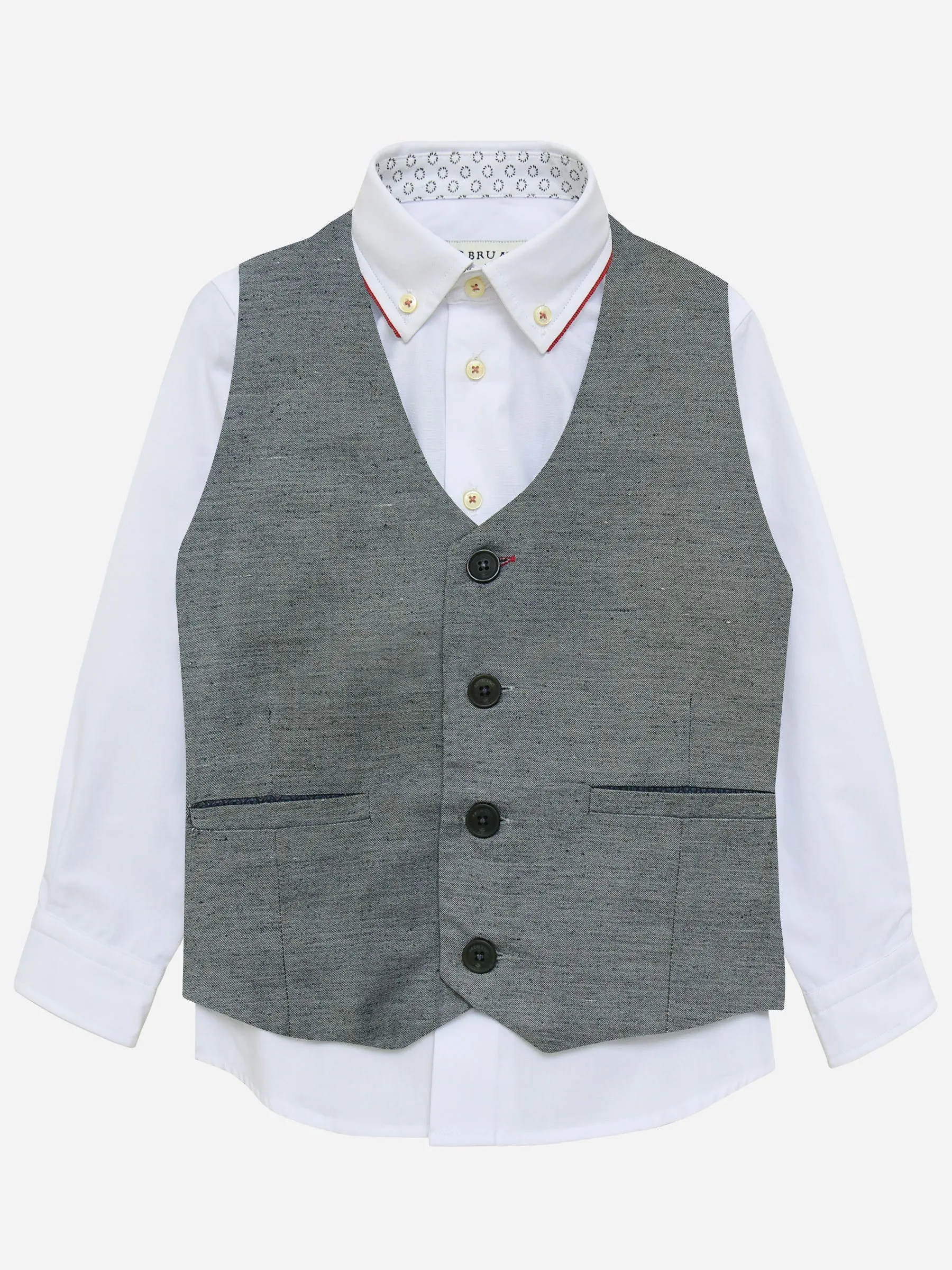 Grey Chambray Suit Waistcoat