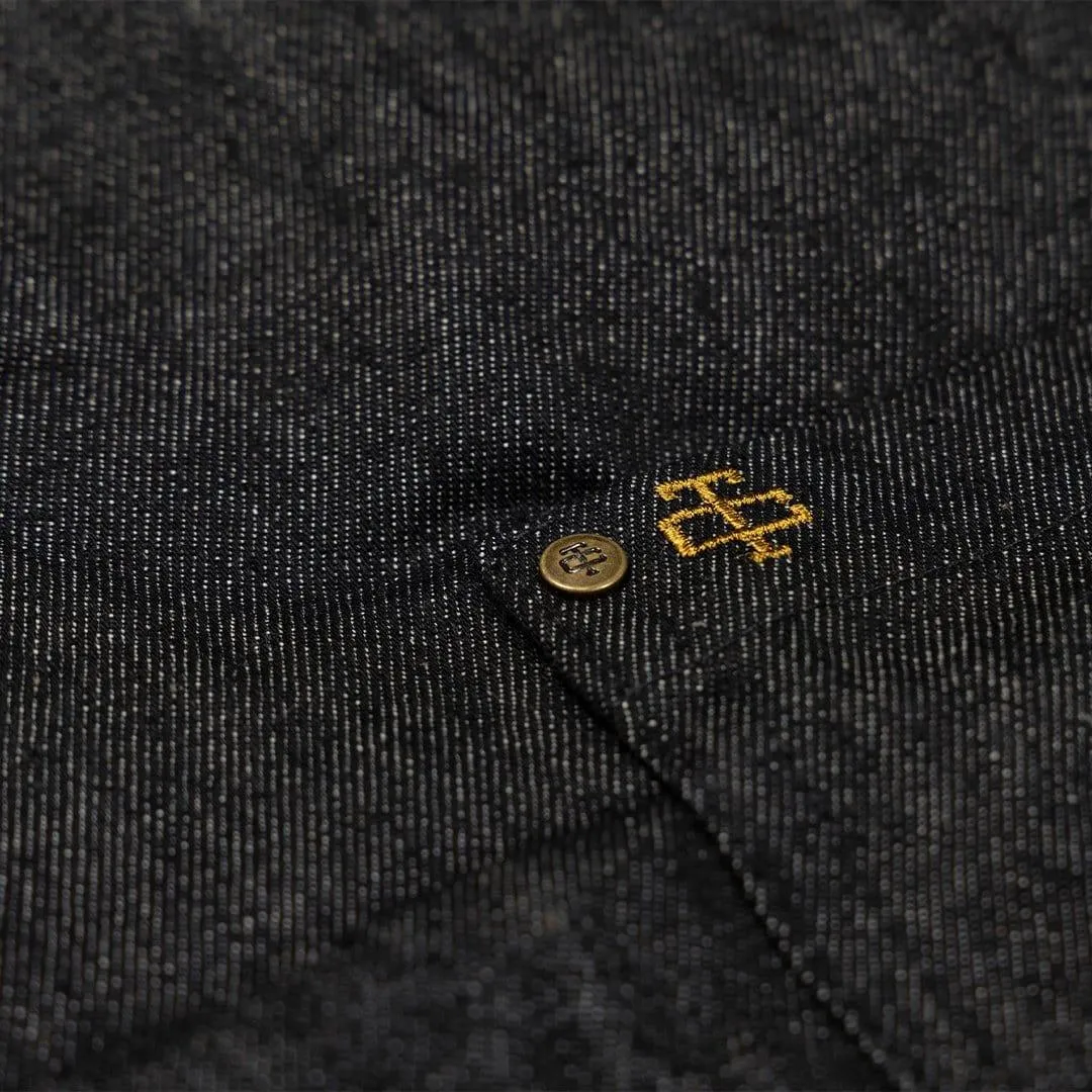 Harrison Denim Vest: Black