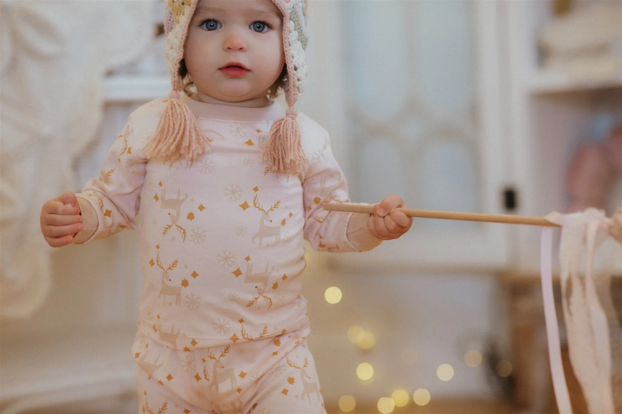 Holiday Pajamas - Pink Reindeer
