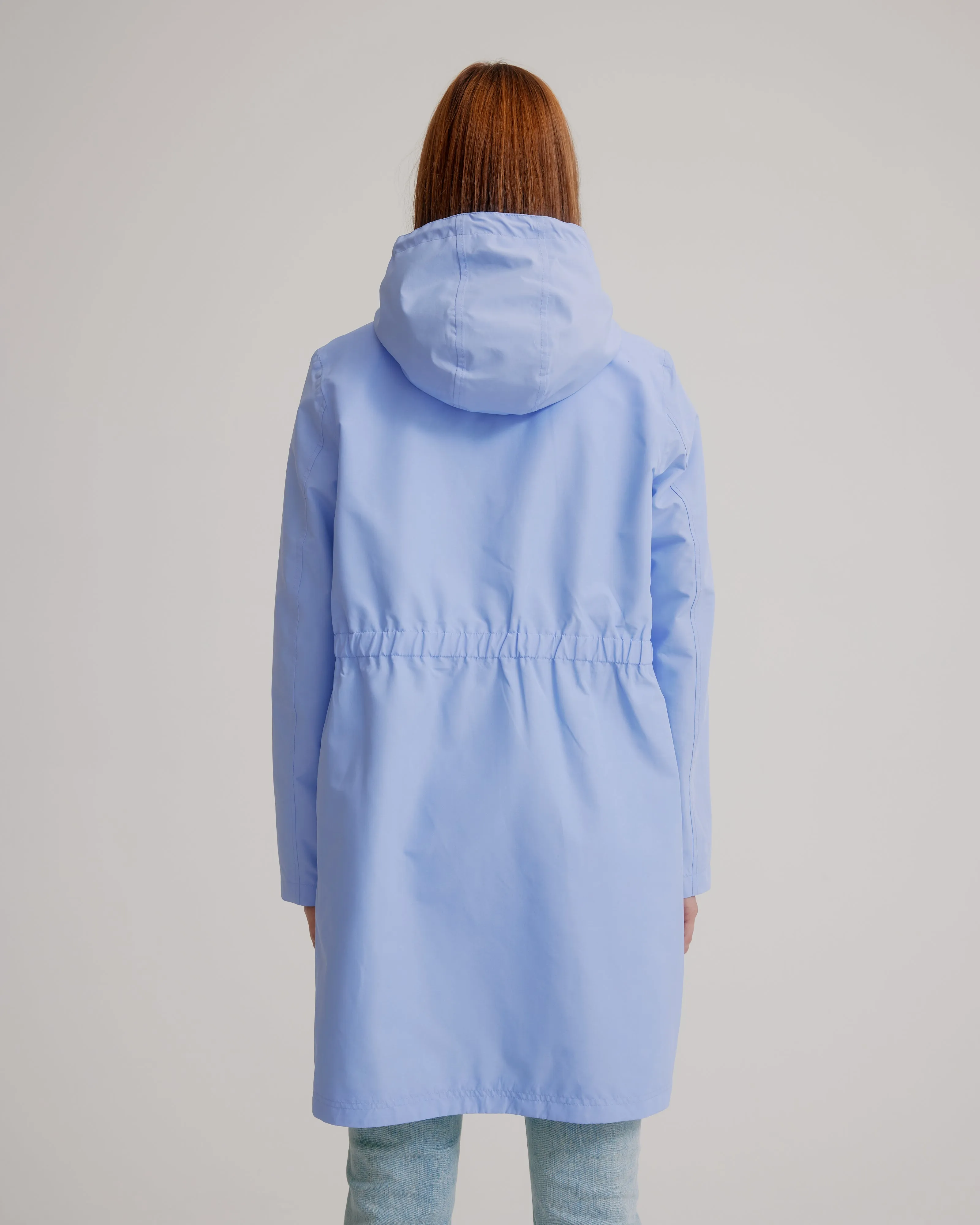 Hooded Magic Print Raincoat W/ Adjustable Waist At Back & Zipper Pockets