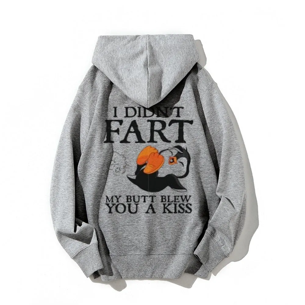 I Didn't Fart Funny Letter Graphic Pullover With Kangaroo Pocket Hoodies