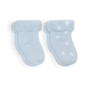 Kushies 2 Pack Terry Newborn Sock Set - Blue Star