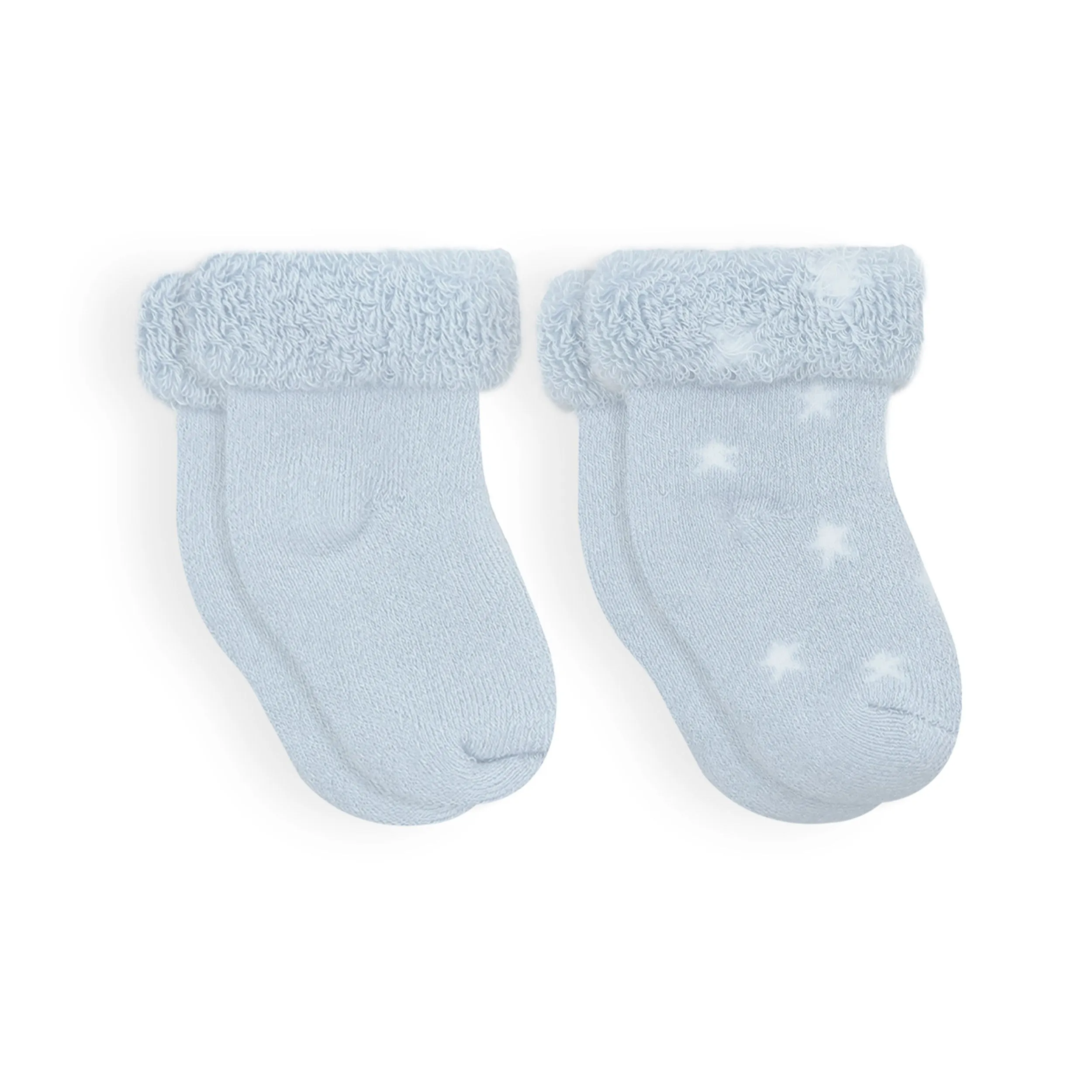 Kushies 2 Pack Terry Newborn Sock Set - Blue Star