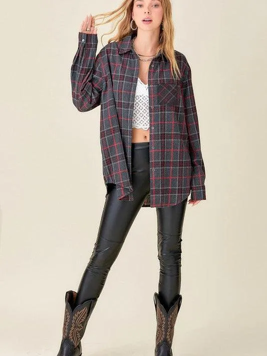 Let the Good Times Roll Long-Sleeve Plaid Shirt