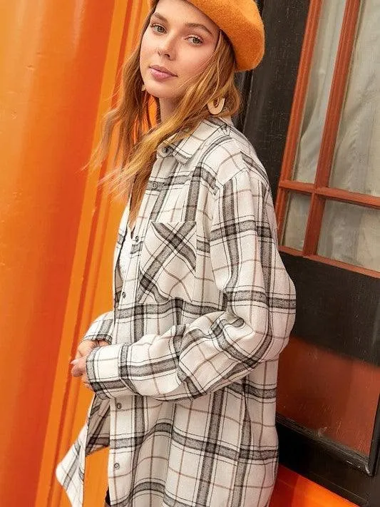 Let the Good Times Roll Long-Sleeve Plaid Shirt