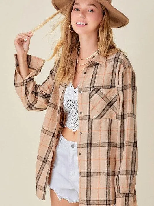 Let the Good Times Roll Long-Sleeve Plaid Shirt