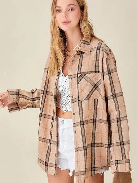 Let the Good Times Roll Long-Sleeve Plaid Shirt