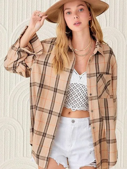 Let the Good Times Roll Long-Sleeve Plaid Shirt