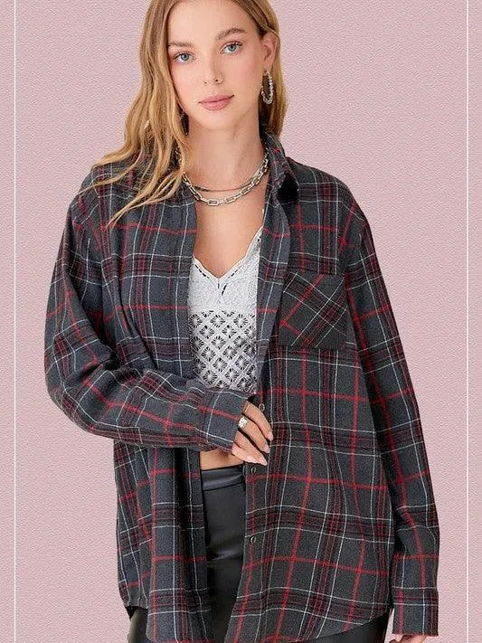 Let the Good Times Roll Long-Sleeve Plaid Shirt