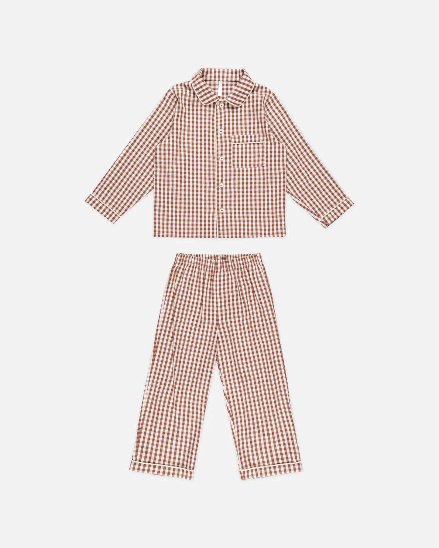 Long Sleeve Pajamas - Brick Gingham *ONE LEFT - 6/7y*