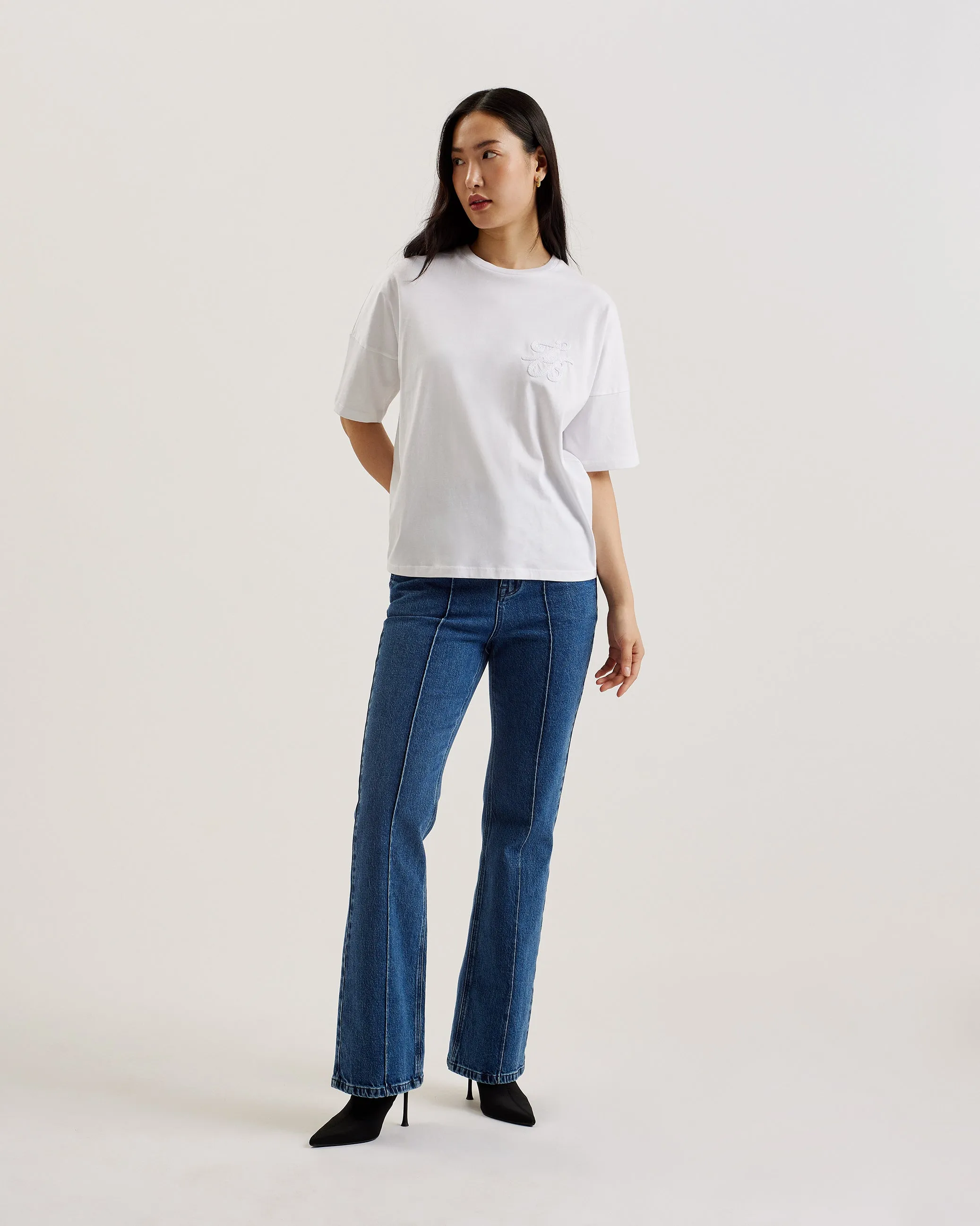 Malorry Branded Boxy Tee With Short Sleeve White