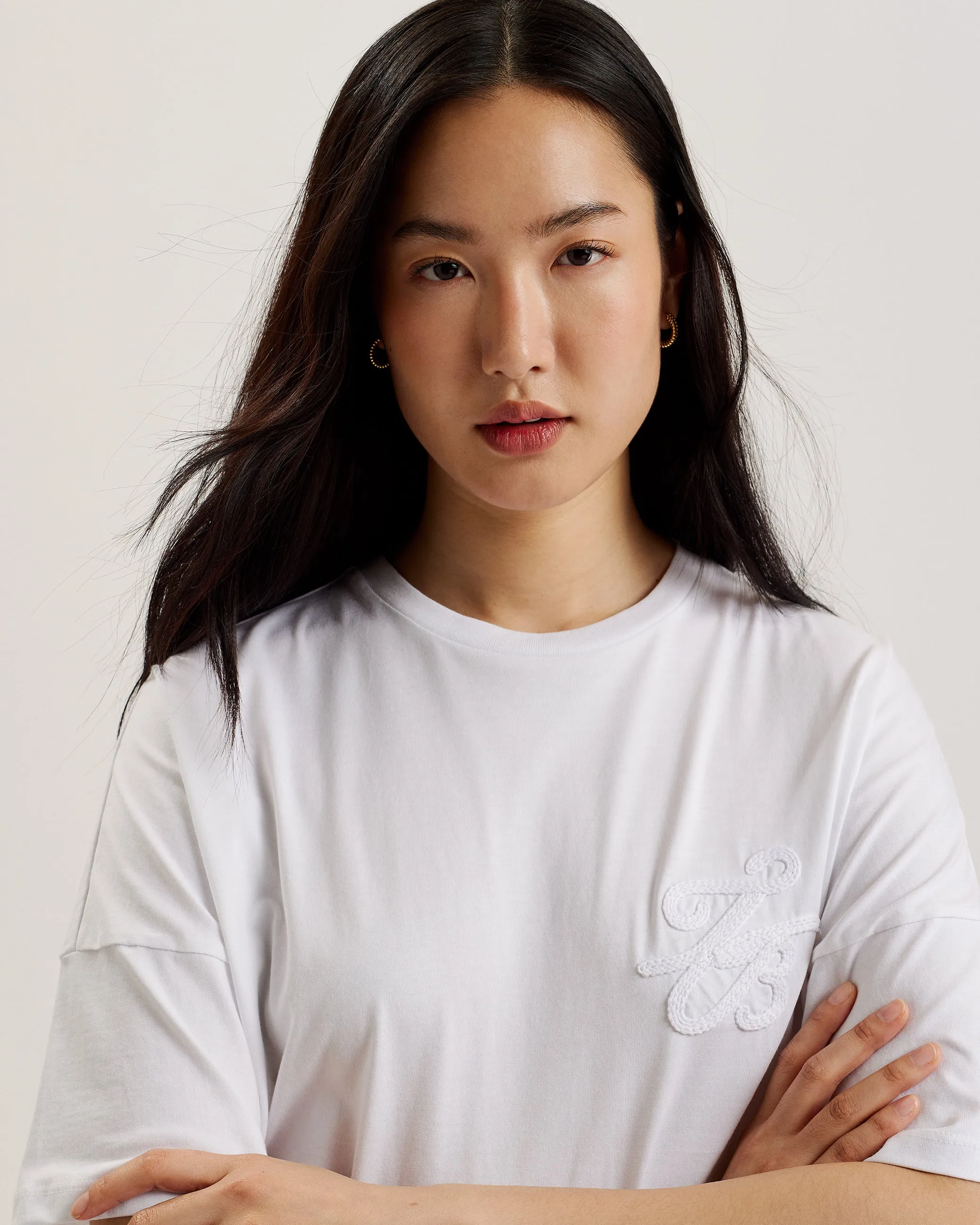 Malorry Branded Boxy Tee With Short Sleeve White