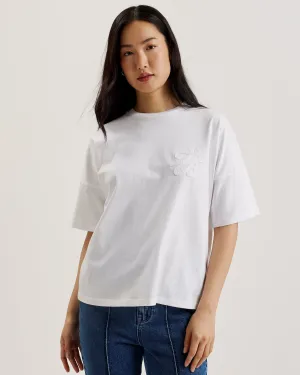 Malorry Branded Boxy Tee With Short Sleeve White
