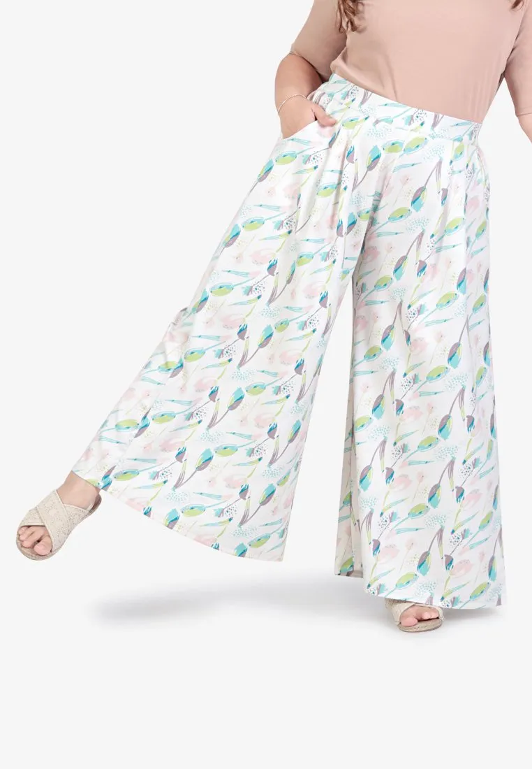 Meadow CNY Tulip Collection Wide Leg Pants - Beige