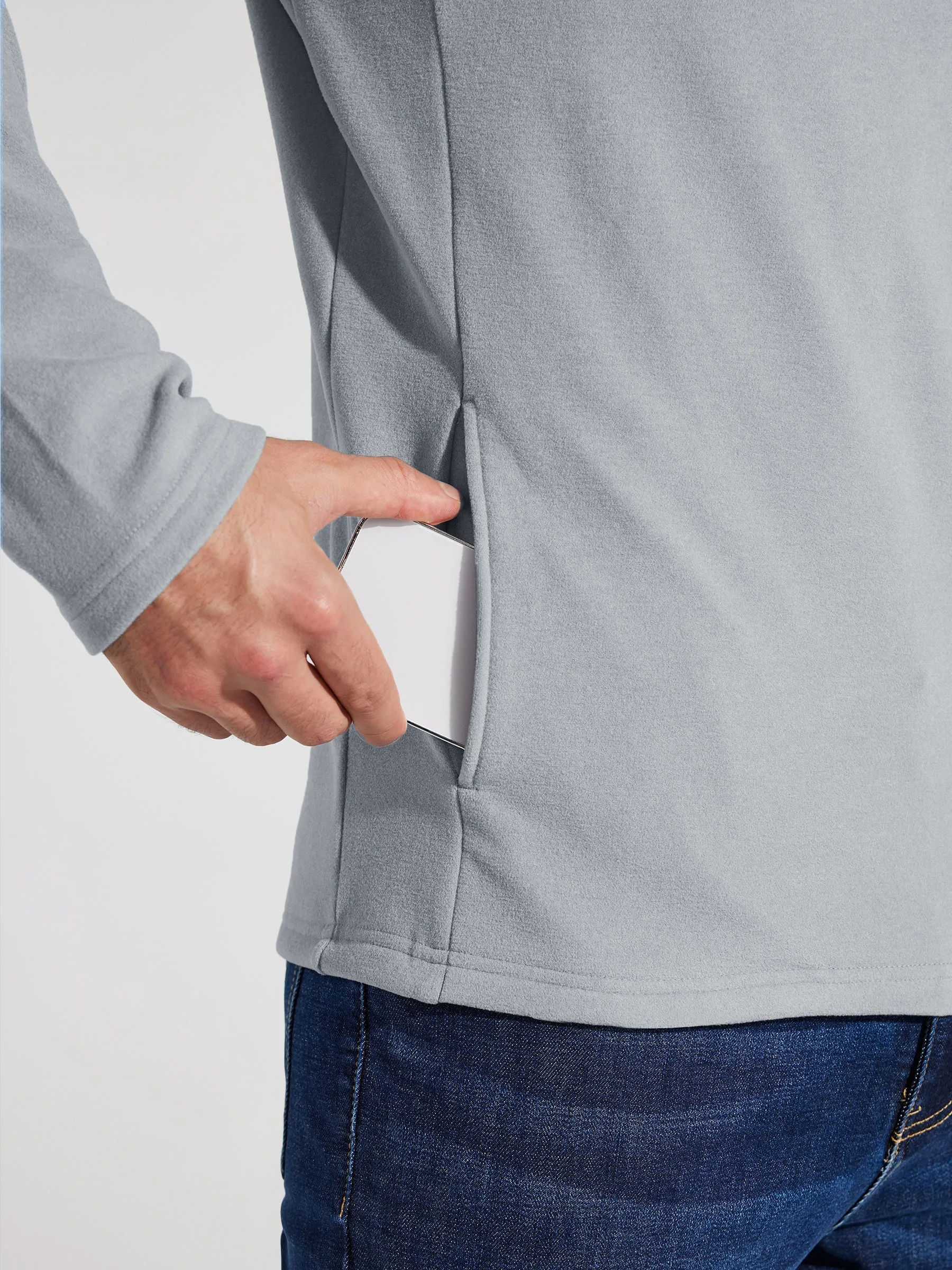 Men's Fleece Pullover Quarter Zip with Pockets