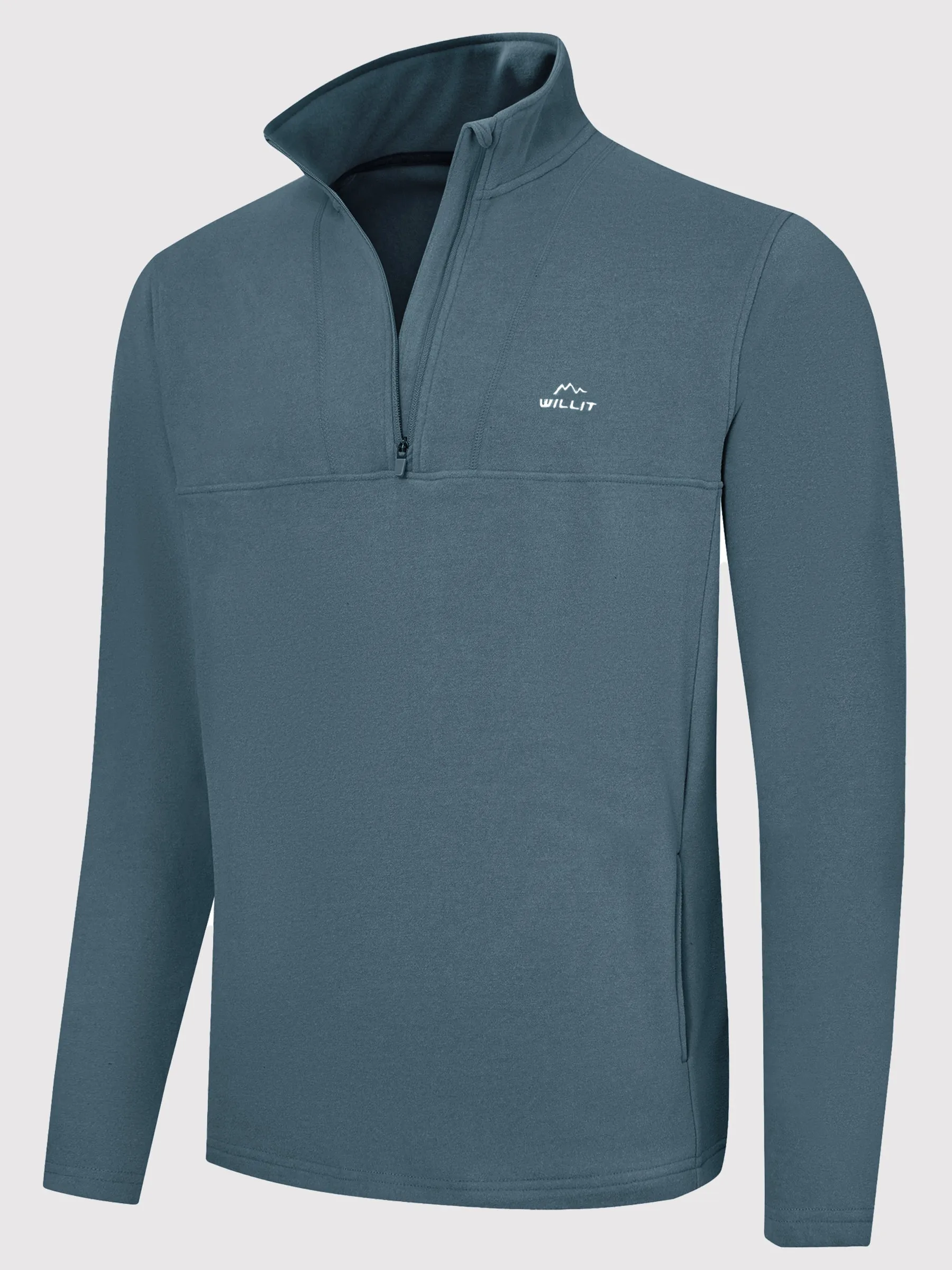 Men's Fleece Pullover Quarter Zip with Pockets