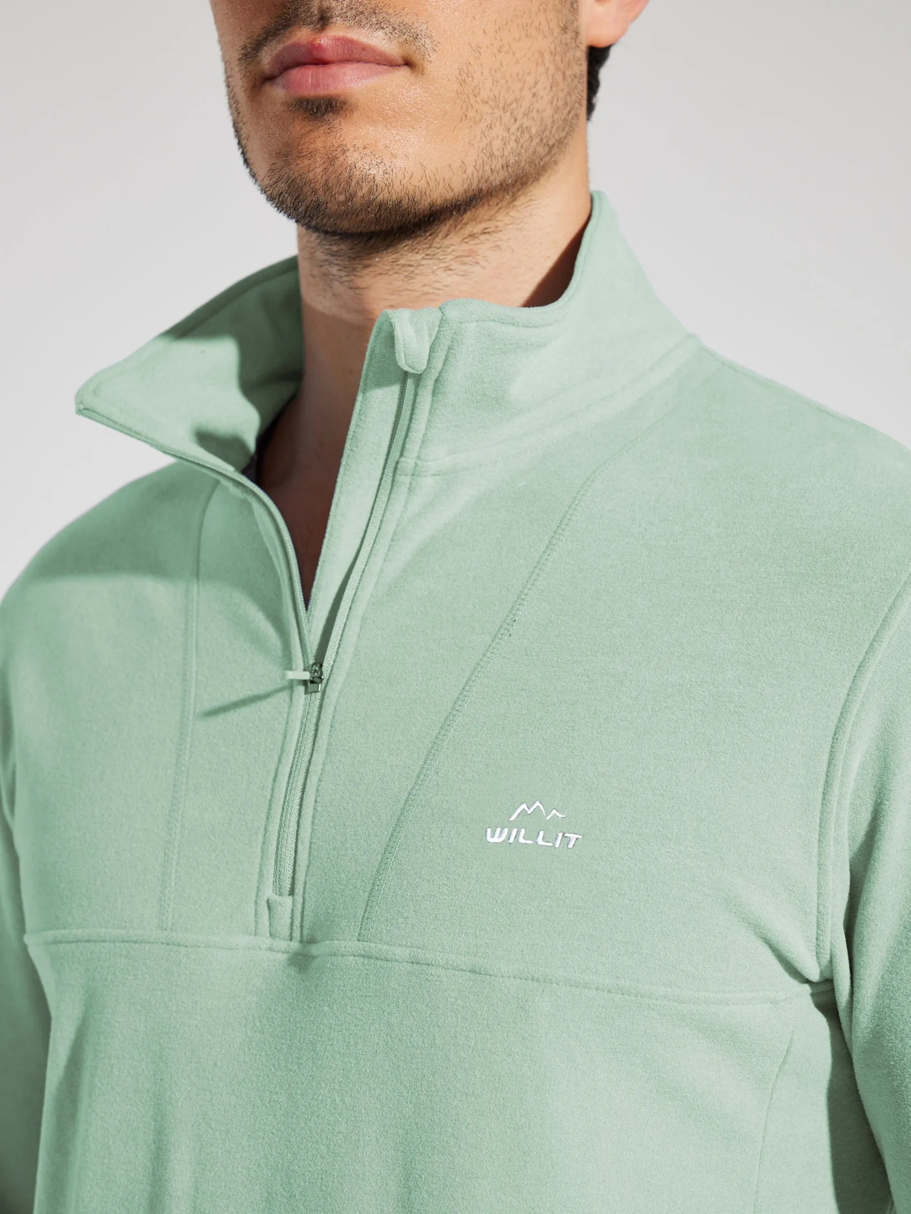 Men's Fleece Pullover Quarter Zip with Pockets