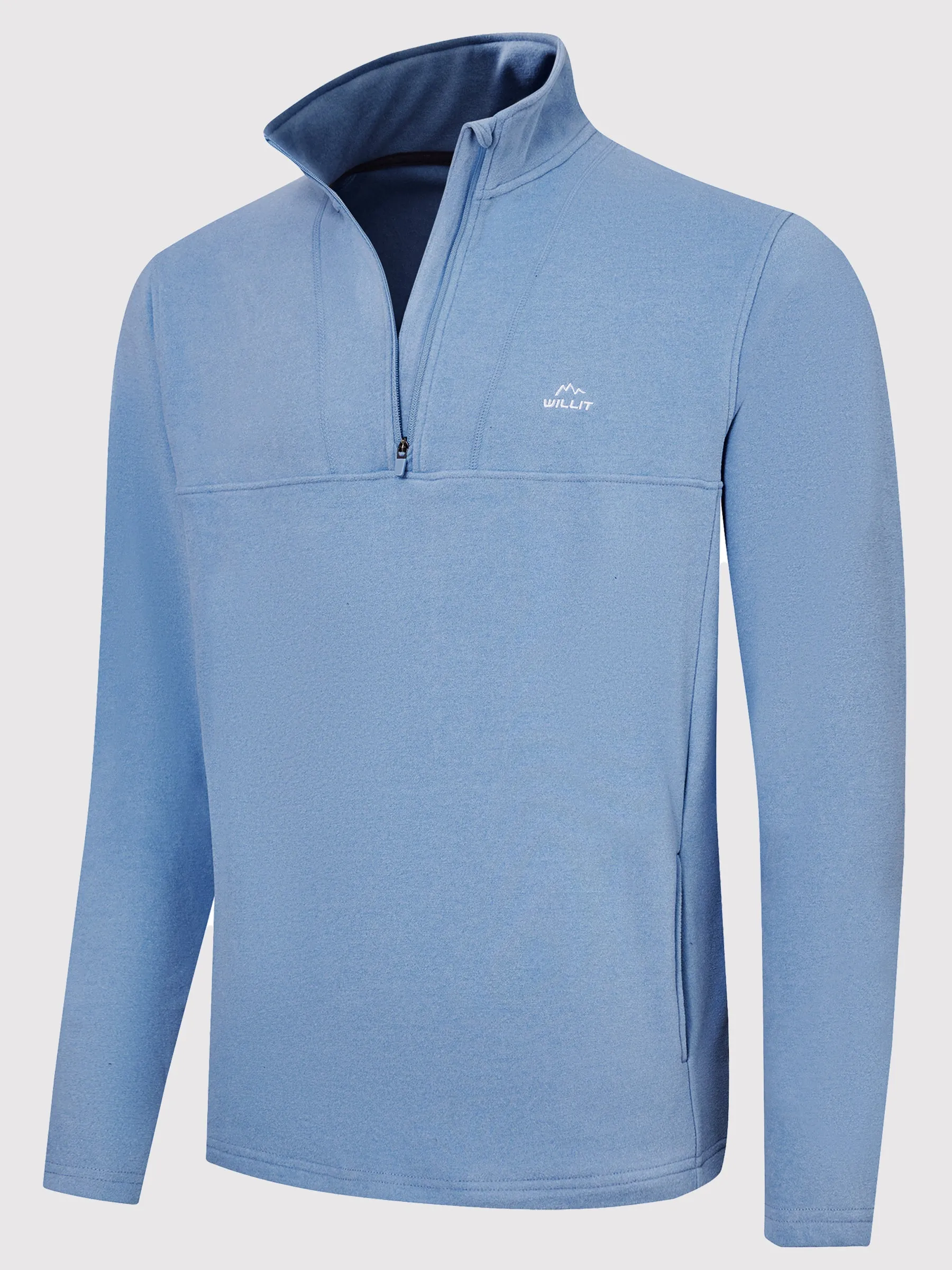 Men's Fleece Pullover Quarter Zip with Pockets