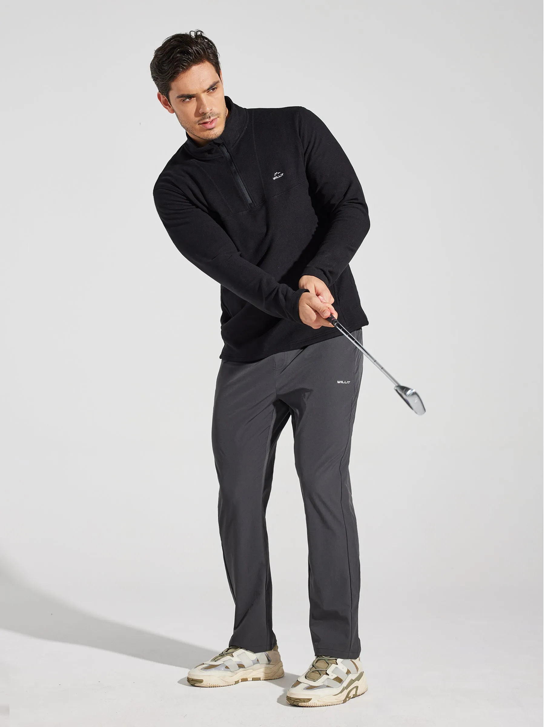 Men's Fleece Pullover Quarter Zip with Pockets