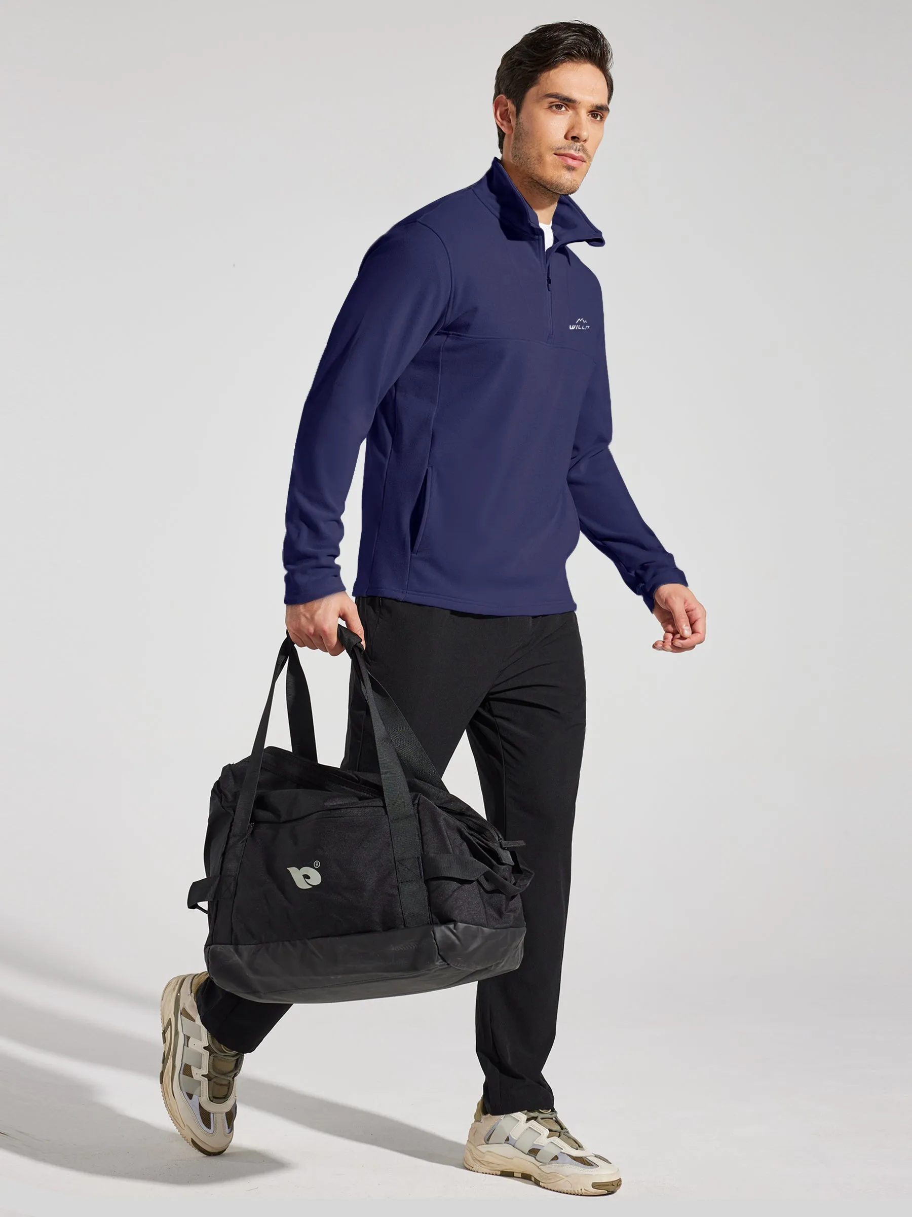 Men's Fleece Pullover Quarter Zip with Pockets