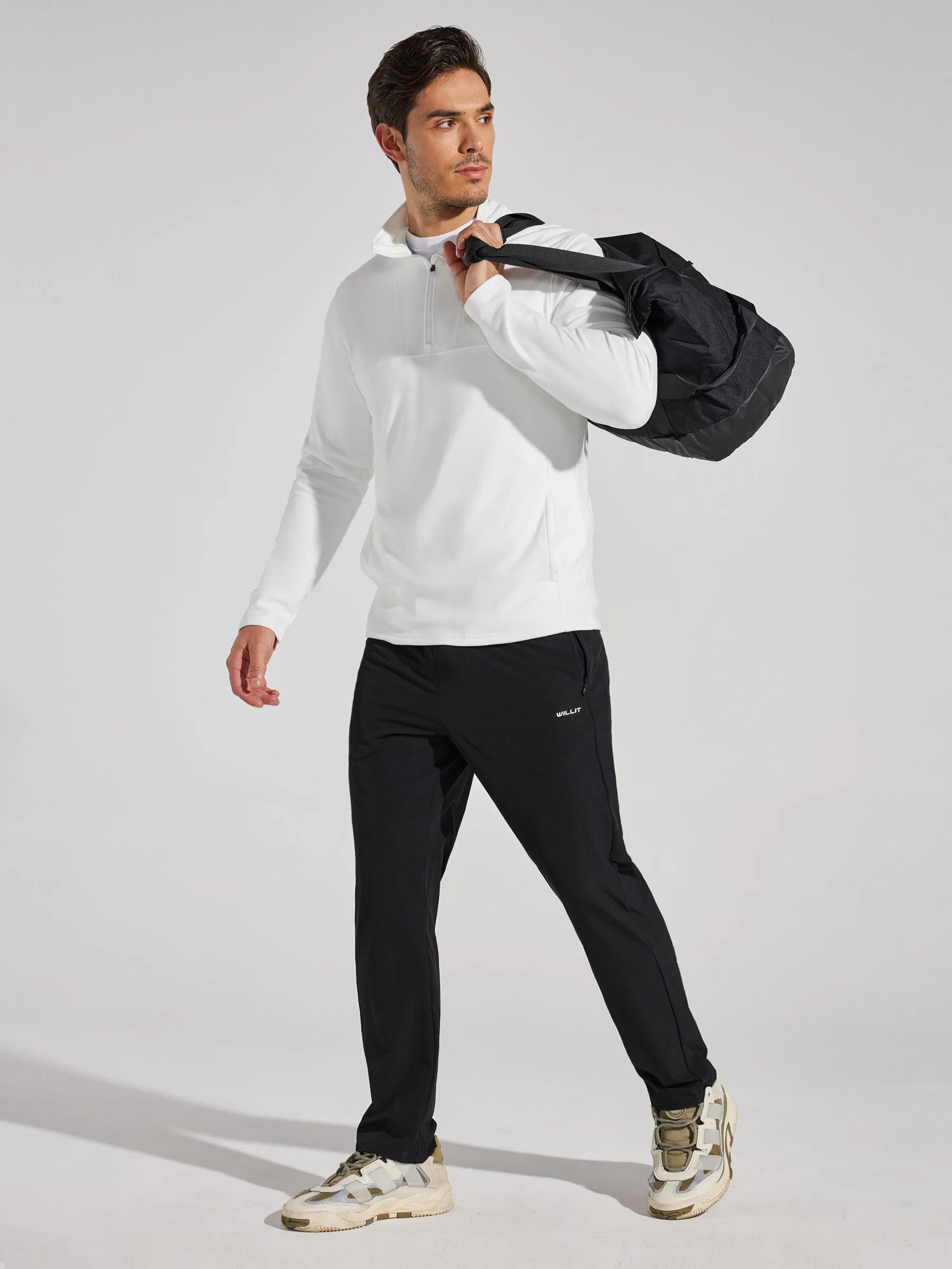 Men's Fleece Pullover Quarter Zip with Pockets
