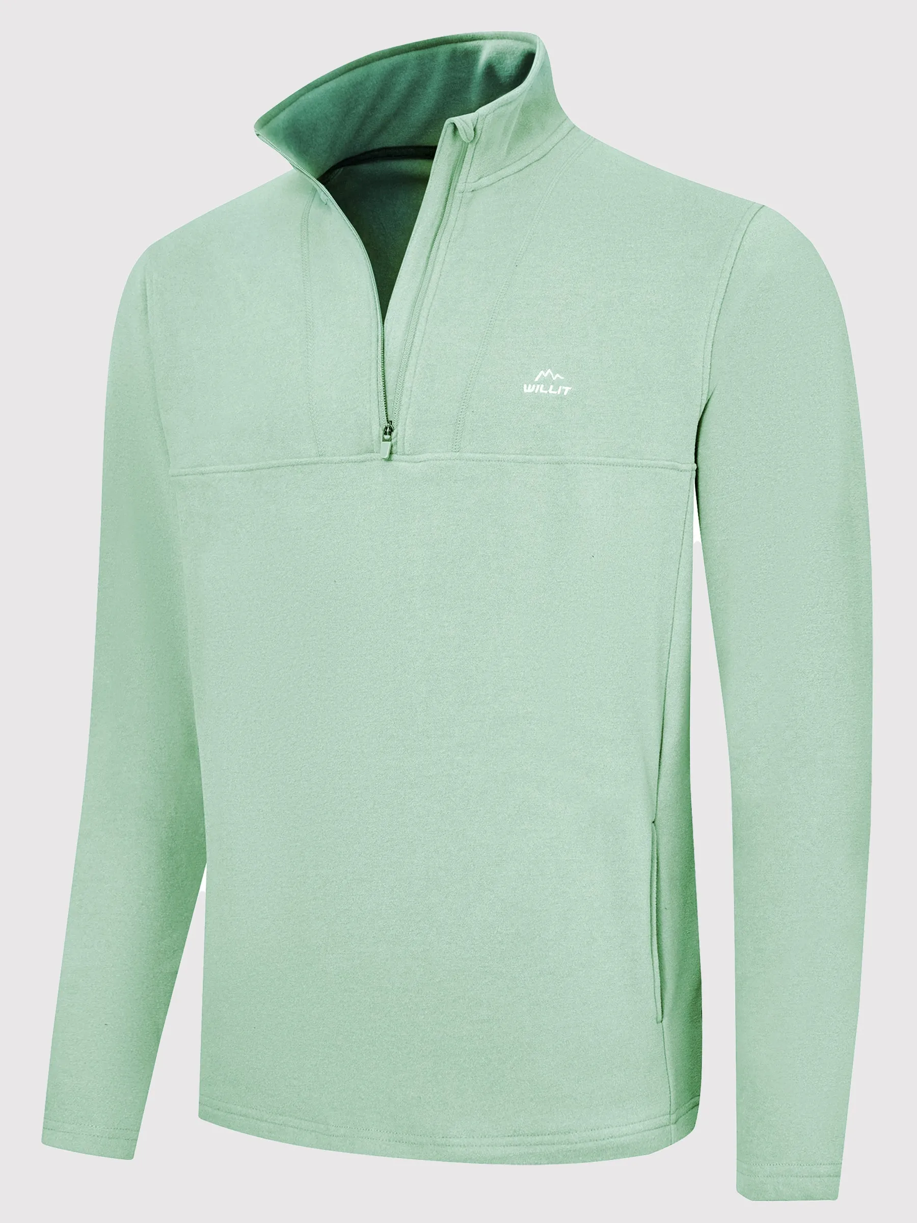 Men's Fleece Pullover Quarter Zip with Pockets