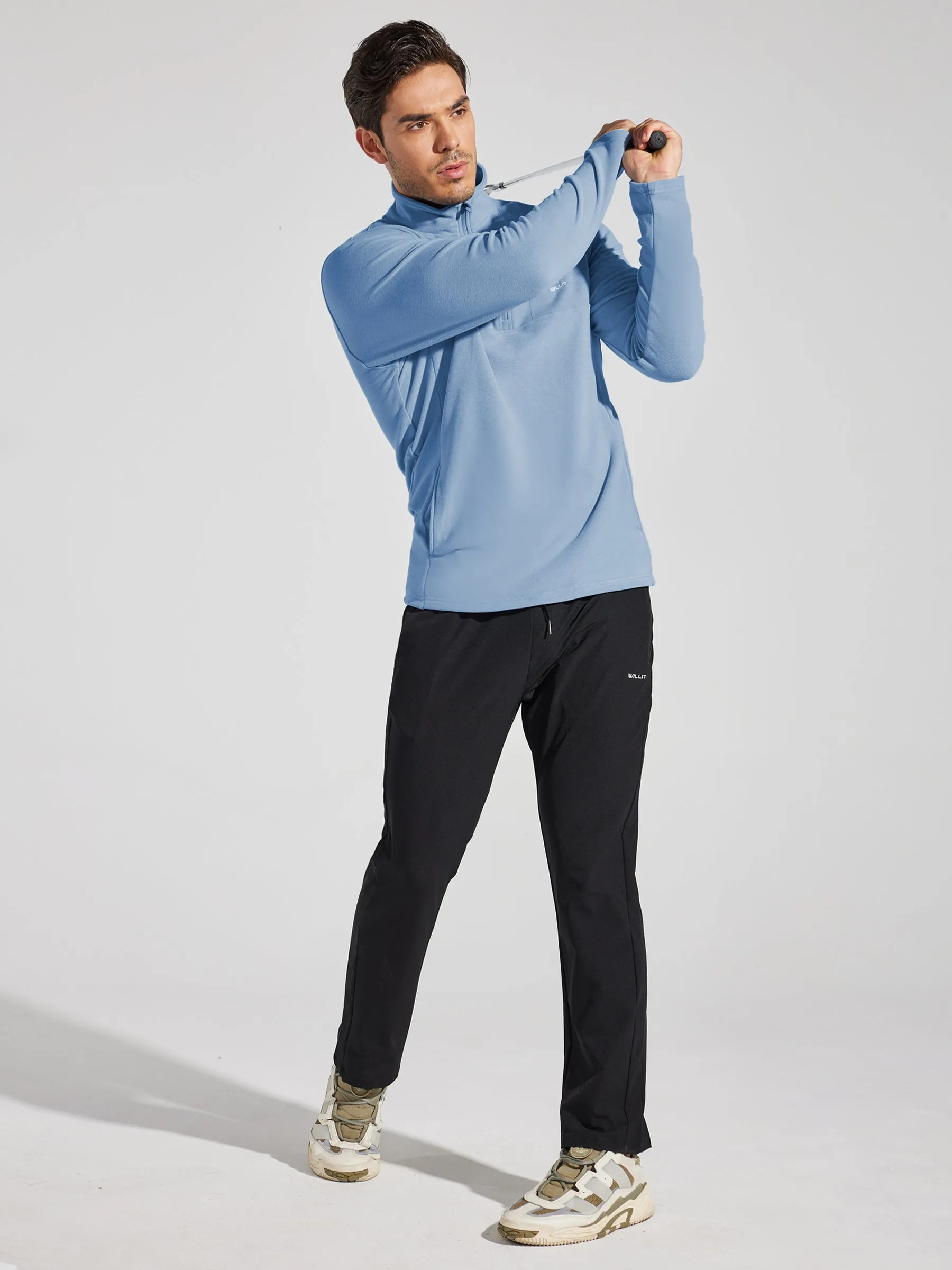 Men's Fleece Pullover Quarter Zip with Pockets
