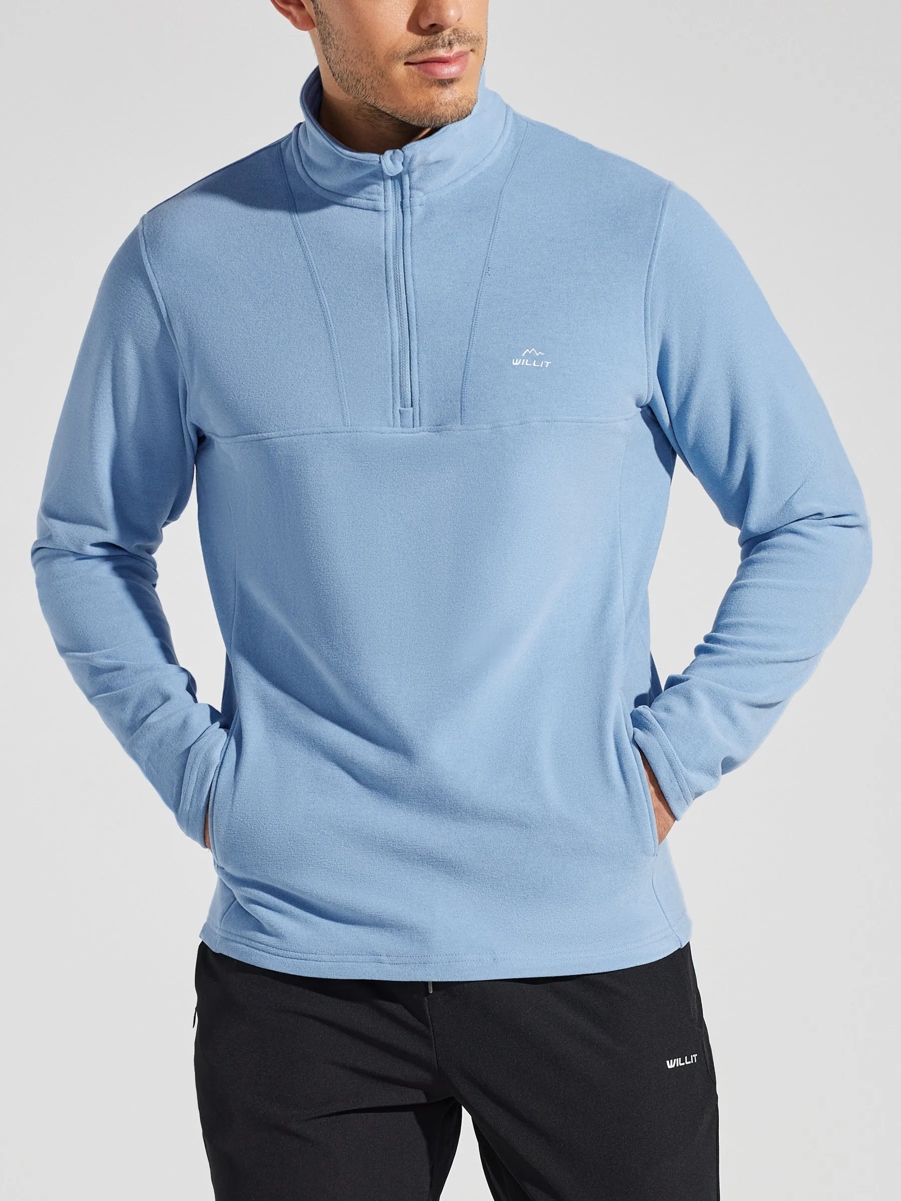 Men's Fleece Pullover Quarter Zip with Pockets