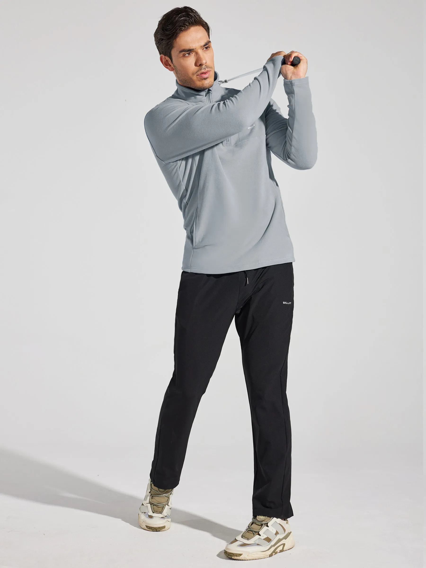 Men's Fleece Pullover Quarter Zip with Pockets