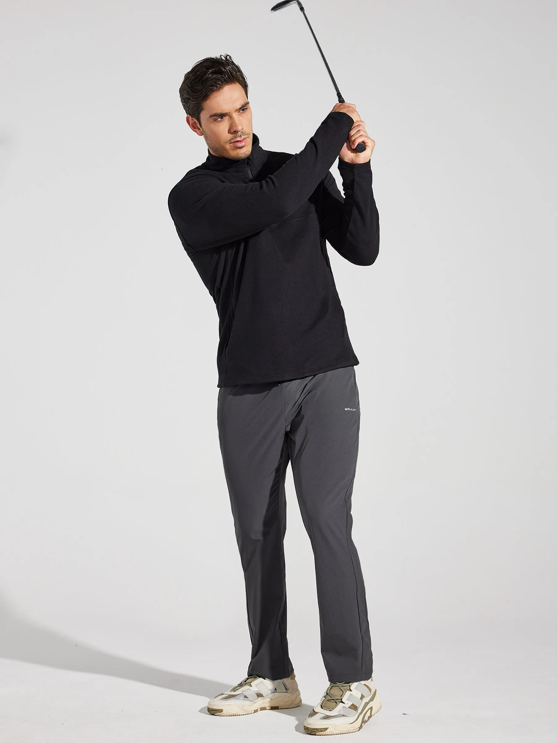 Men's Fleece Pullover Quarter Zip with Pockets