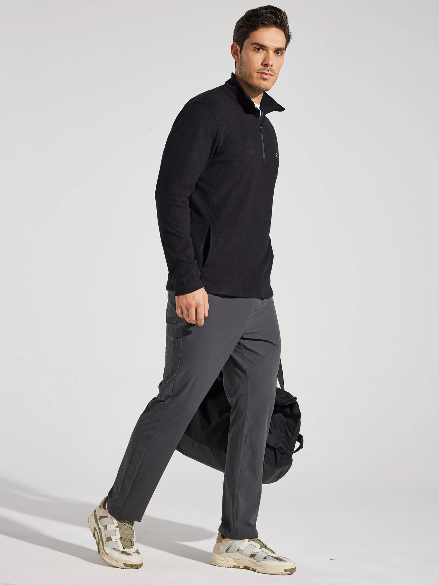 Men's Fleece Pullover Quarter Zip with Pockets