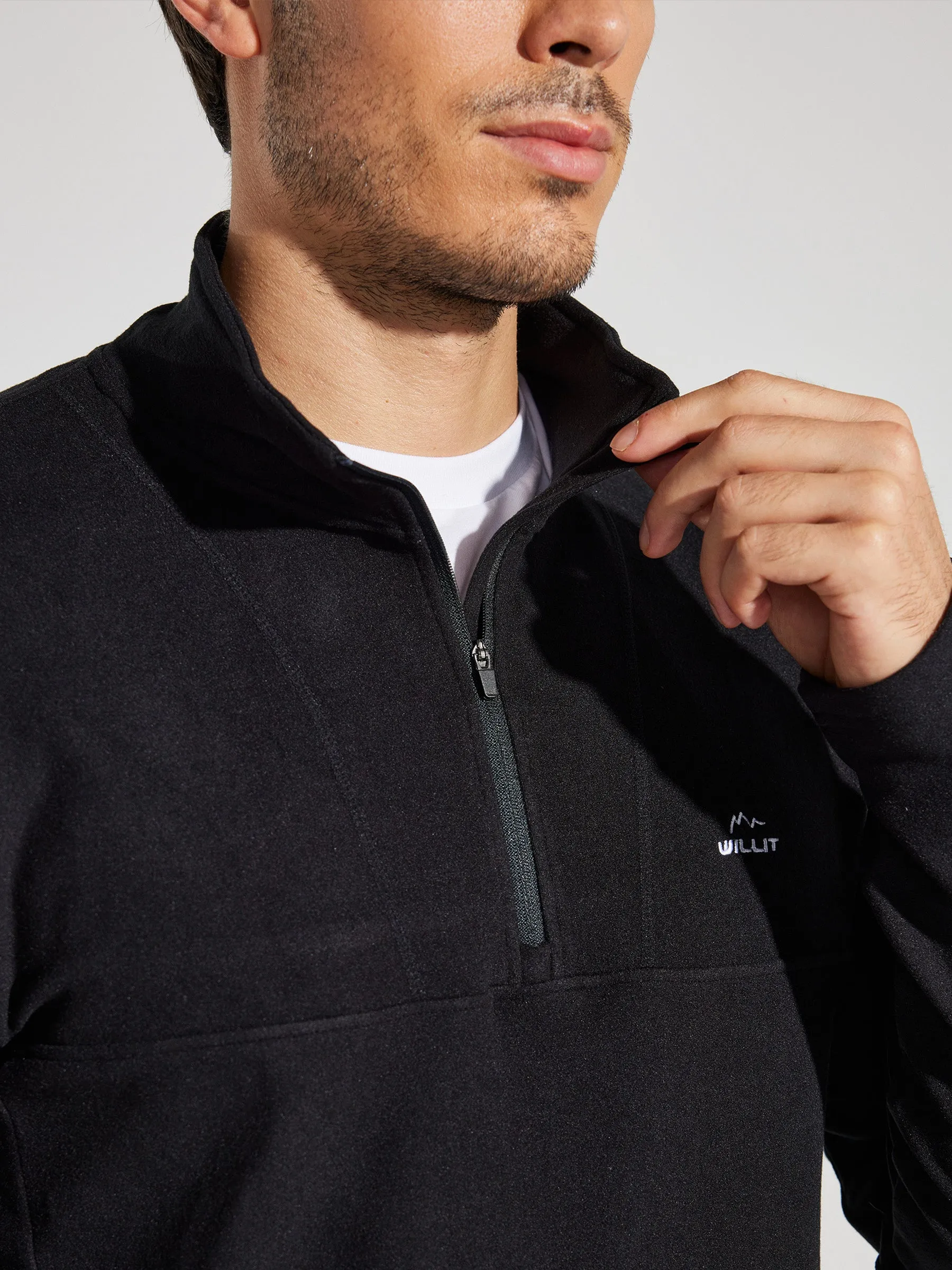 Men's Fleece Pullover Quarter Zip with Pockets